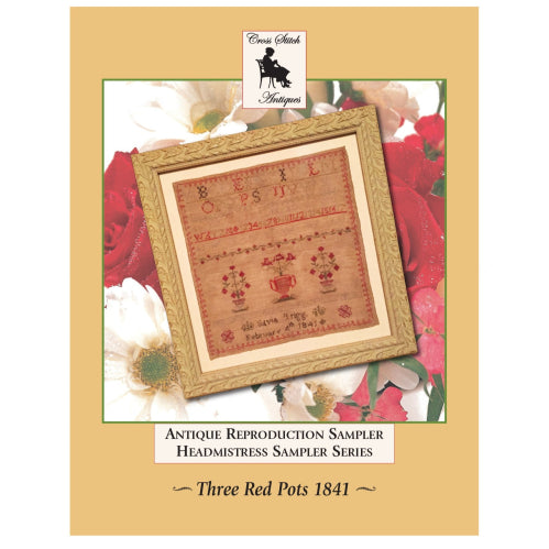 Three Red Pots by Cross Stitch Antiques
