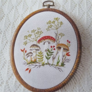 Forest Mushrooms Embroidery Kit by Tamar Nahir-Yanai