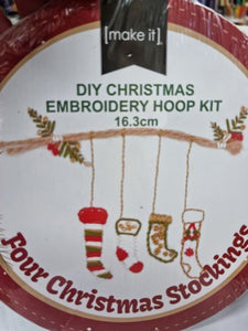 DIY Christmas Embroidery Hoop Kit by Make It