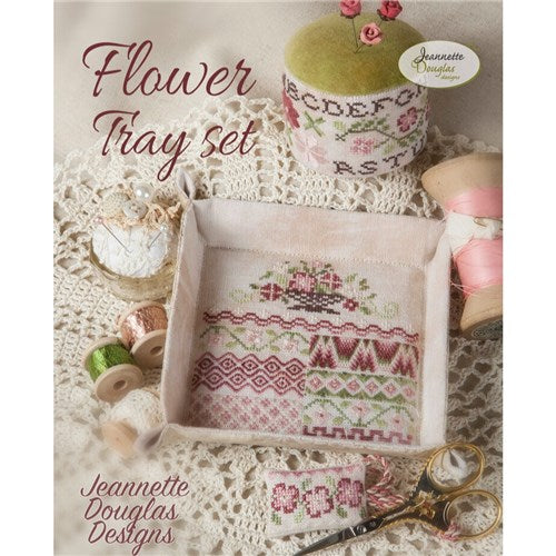 Flower Tray Set Cross Stitch Chart By Jeanette Douglas Designs