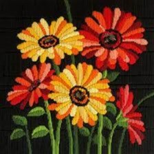 Gerberas Long Stitch Kit by Country Threads