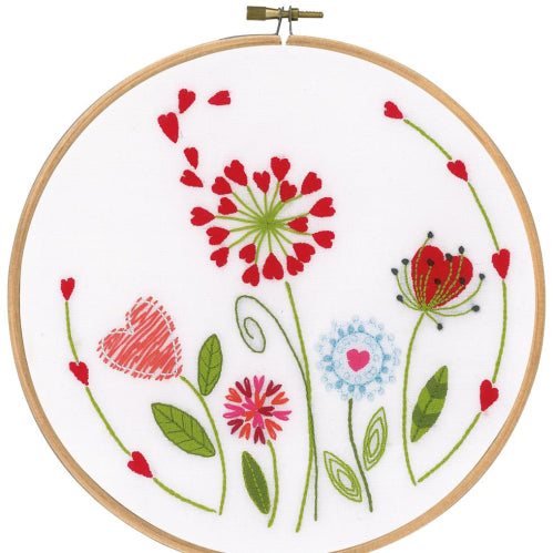 Flowers Embroidery Kit with Hoop by Vervaco  PN-0171229
