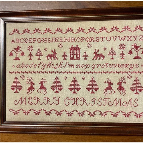 Christmas Redwork Sampler Cross Stitch Chart by Frog Cottage Designs