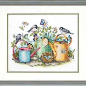 Watering Cans Stamped Cross Stitch Kit by Dimensions