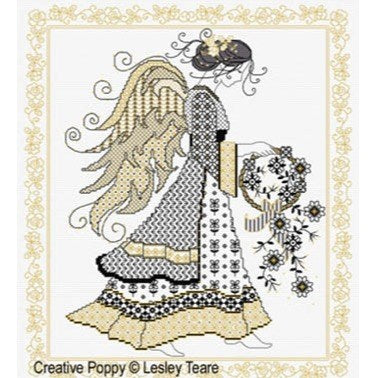 Blackwork Angel Blackwork Chart by Lesley Teare