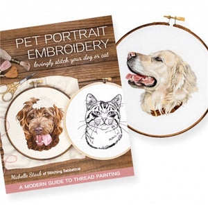 Pet Portrait Embroidery by Michelle Staub