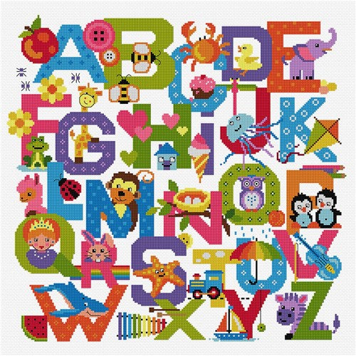 Busy ABC Sampler Cross Stitch Chart by Country Threads