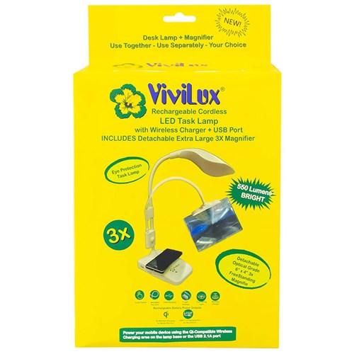 Rechargeable Cordless LED Task Lamp and Magnifier by Vivilux