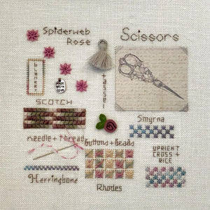 A Collage of Stitches by Fireside Originals - With Embellishments