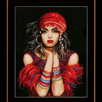 Gypsy Girl Cross Stitch Kit by Lanarte  PN-0144529