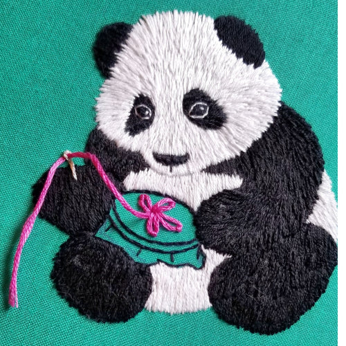 Embroidering Panda Embroidery Kit by Jessica Long