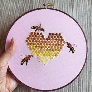 Honey Bee Love Embroidery Kit by Jessica Long