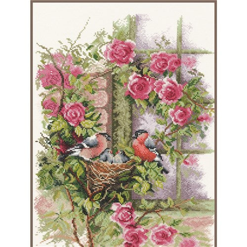 Nesting Birds Counted Cross Stitch Kit by Lanarte - PN008020