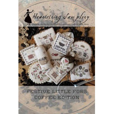 Festive Little Fobs Coffee Edition Cross Stitch Chart by Heartstring Samplery