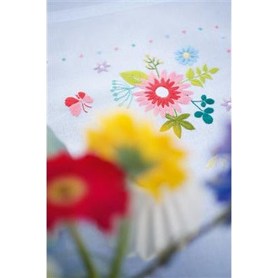 Spring Flowers and Butterflies Tablecloth Kit by Vervaco
