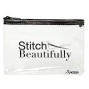 Clear Vinyl Stitch Beautifully Zipper Bag by Access Commodities