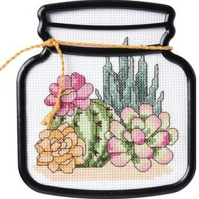 Cactus Terrarium Beginner Counted Cross Stitch Kit by Bucilla