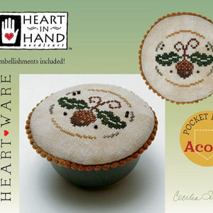 Pocket Round Acorn Cross Stitch Chart by Heart in Hand Needleart