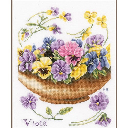 Violets Counted Cross Stitch Kit by Lanarte - PN0168600