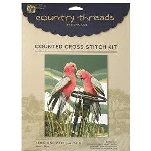 Perching Pair Galahs Cross Stitch Kit by Country Threads