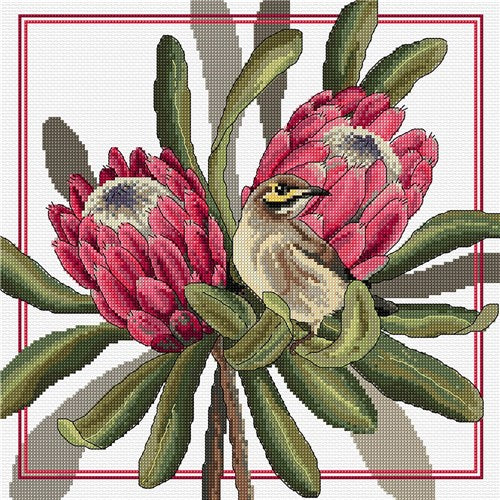 Proteas and Honeyeater Cross Stitch Chart by Country Threads
