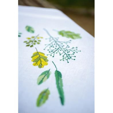Leaves and Grass Embroidered Table Cloth by Vervaco - PN0170838
