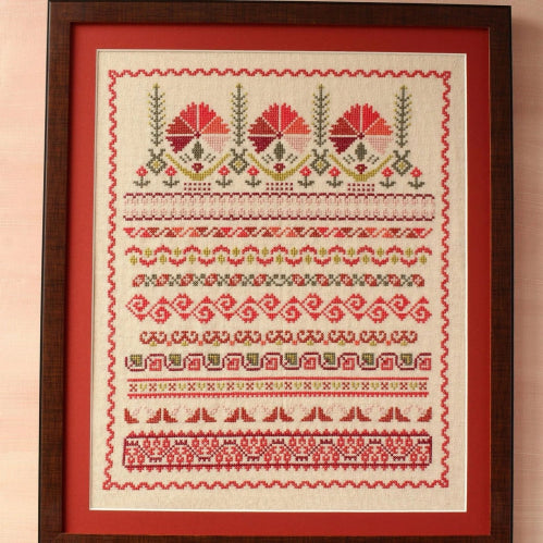 Kefalonia Carnations Cross Stitch Kit by Avlea