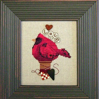 Lovebird with Buttons Cross Stitch Chart by Just Another Button Company