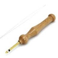 Punch Needle Tool by Birch Wooden Handle  (with threader)