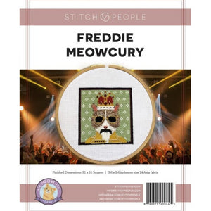 Stitch People Present Freddie Meowcury - The Meow the Merrier Cross Stitch Chart by Lizzy Dabczynski-Bean