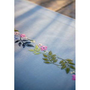 Flowers and Leaves Embroidered Runner Kit by Vervaco - PN0170760