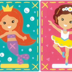 I Stitch Mermaid and Ballerina Embroidery Card Set of 2 by Vervaco