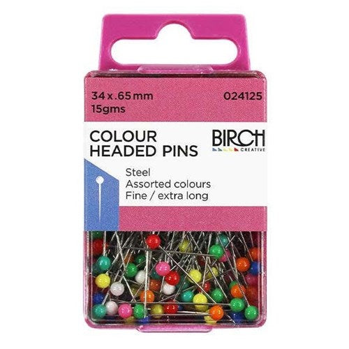 Glass Head Pins by Birch Fine Extra Long