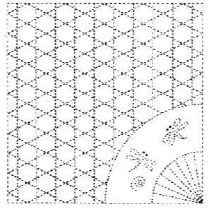 Sashiko Cloth Cross Hatch and Fan