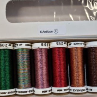 Au ver a Soie Metallic Threads Pack of 6  - Antique # 2 Coloured Threads