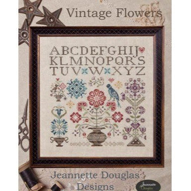 Vintage Flowers Cross Stitch Chart by Jeanette Douglas Designs