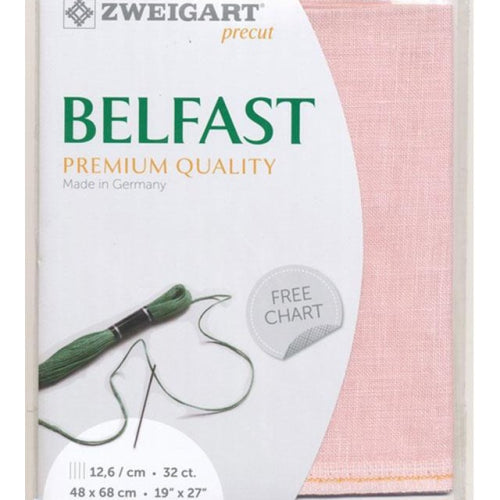 32CT Belfast Linen Baby Pink Zweigart Fat Quarter Precut (4034)