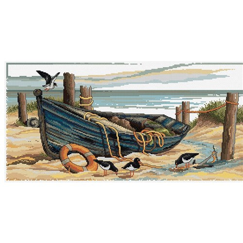 Old Wooden Boat Cross Stitch Chart by Country Threads