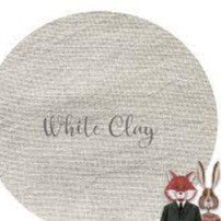 32CT Fox and Rabbit Hand Dyed linen White Clay Fat Half Yard