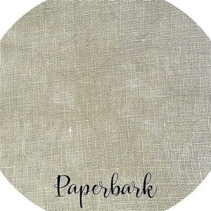 36CT Fox and Rabbit Hand Dyed linen Paperbark Fat Half Yard