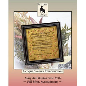 Mary Ann Borden Circa 1836 Cross Stitch by Cross Stitch Antiques