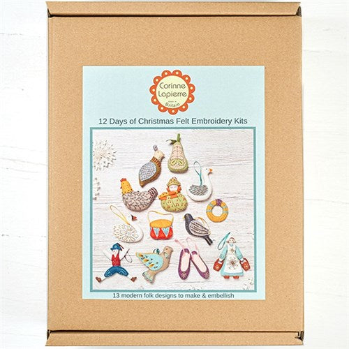 12 Days of Christmas Felt Decorations Kit by Corinne Lapierre - The Whole Set