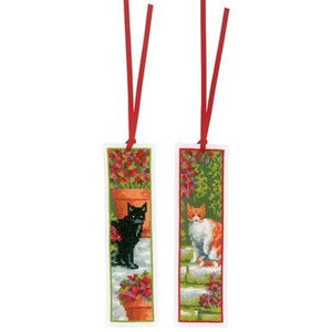 Cats Bookmark Counted Cross Stitch Kit by Vervaco - Set of 2