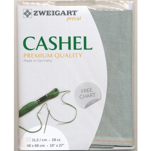 28CT Cashel Linen Zweigart Precut Confederate Grey (718)