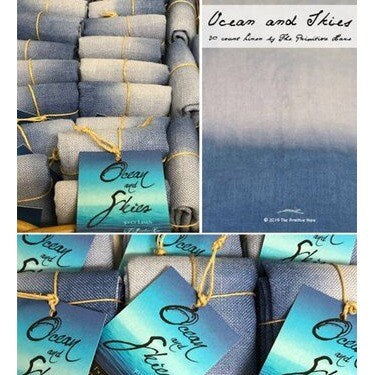 30CT Primitive Hare Linen ocean and Skies Cut Piece