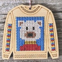 Polar Bear Ugly Sweater Cross Stitch Kit by Canadian Stitchery