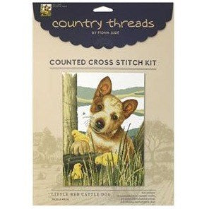 Little Red Cattle Dog Cross Stitch Kit by Country Threads