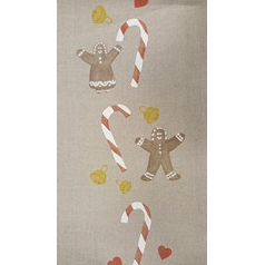 Linen Band 28CT With Gingerbread And Candy Canes 28cm Wide