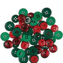 Christmas Buttons Green and Red by Favorite Findings