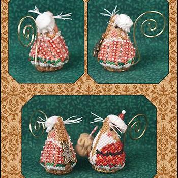 Gingerbread Mrs Santa Mouse by Just Nan